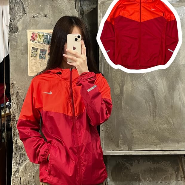 나이키 바람막이 레드 S #csz652
