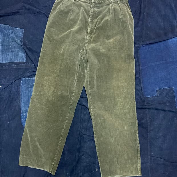 90‘s 폴로 랄프로렌 투턱 코듀로이 팬츠 34 [올리브그린]