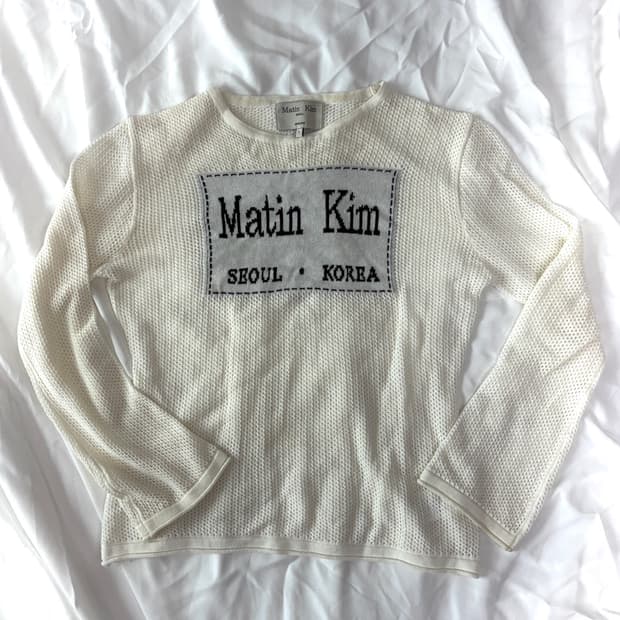 마뗑킴(Matin Kim) 마뗑 시티 바캉스 메쉬 탑 아이보리