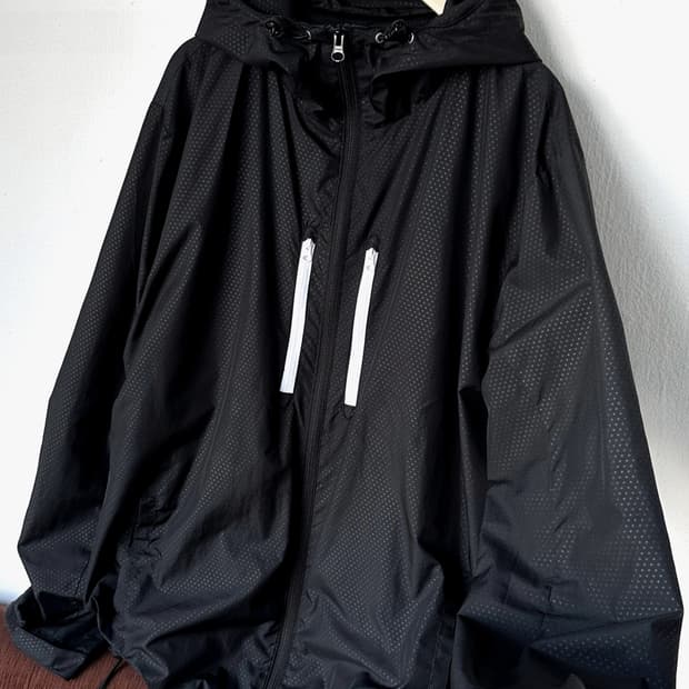 Washed poly dot design wind parka