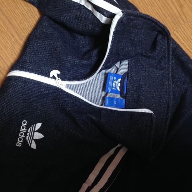 아디다스 데님 네이비 백로고 트랙탑