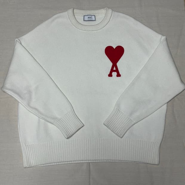 새상품급) 아미 빅하트 로고 니트 [L]