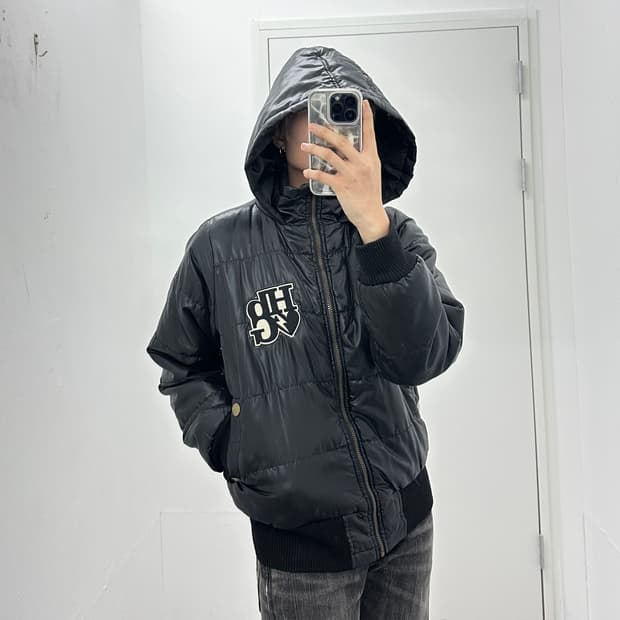 HBG black crop puffer