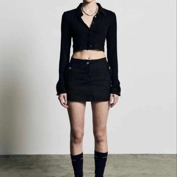 보헴서 코튼 포켓 미니 스커트