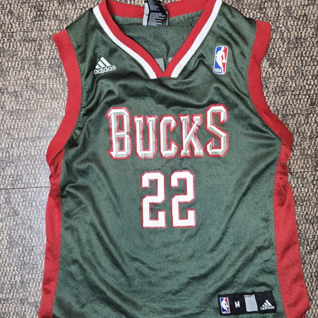 NBA 아디다스 유소년 저지 M 마이클 레드 22번 밀워키 벅스