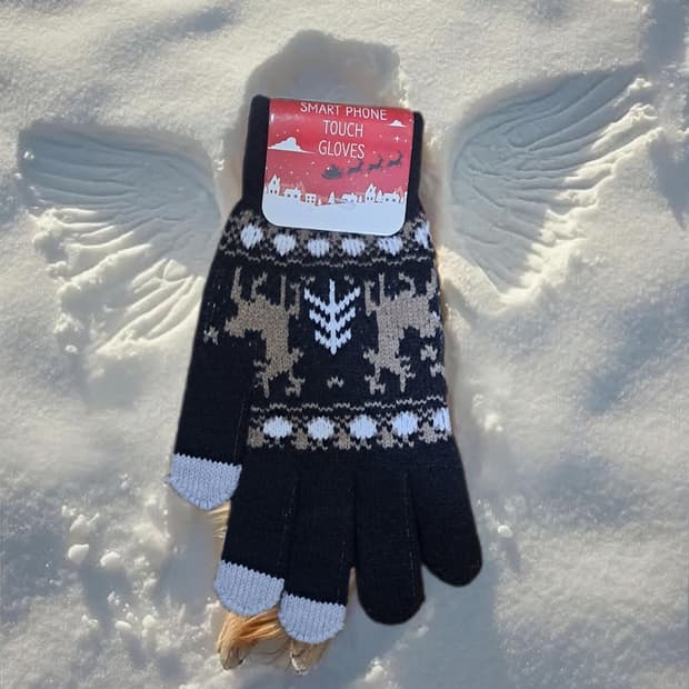 ❄️한파❄️사슴🦌 스마트폰 터치 장갑 블랙
