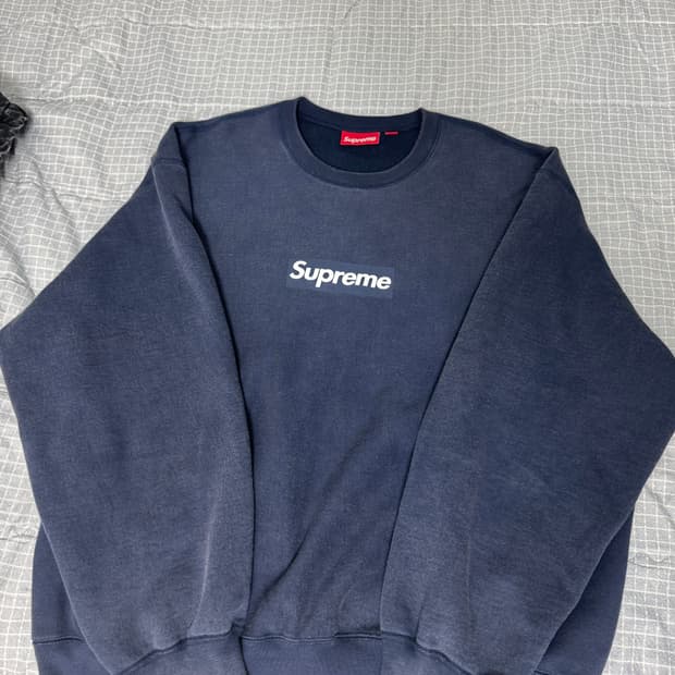 [XL] 슈프림 워시드 크루넥 네이비