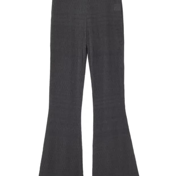 Eyelet Boot-cut Pants (Charcoal)
