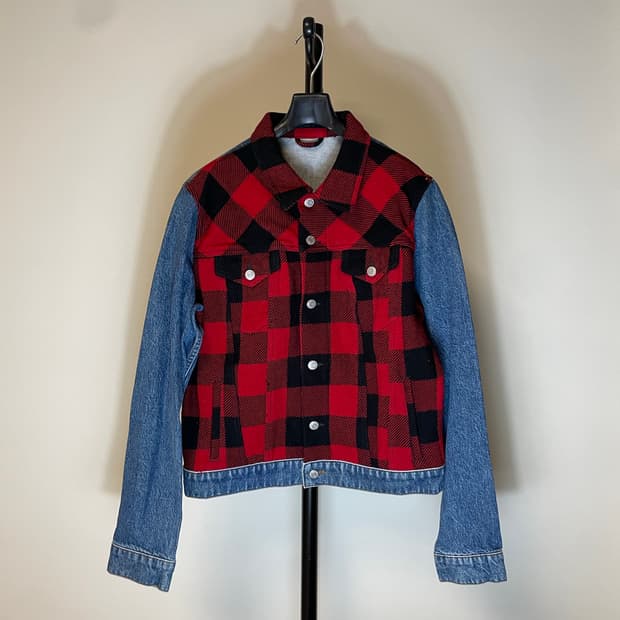 드리스반 노튼 17ss 울 패치워크 데님 자켓