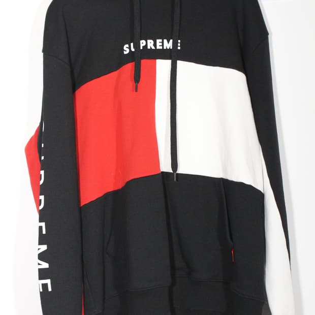 154. Supreme 검정 후드 맨투맨