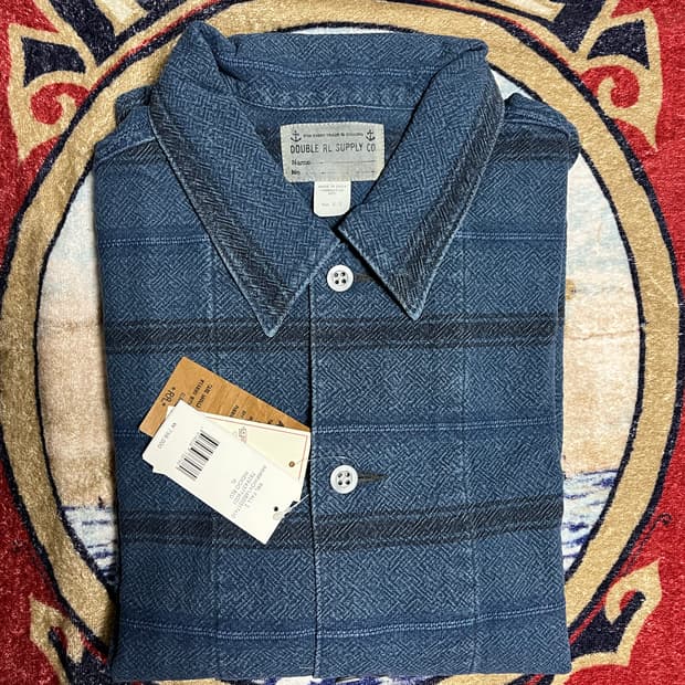 RRL 인디고 스트라이프 도비 오버셔츠 더블알엘