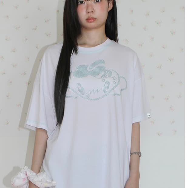 LUCKY BERRY OVERSIZED TEE WHITE