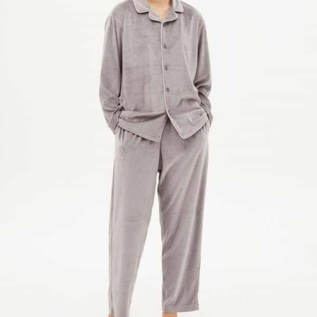 [새상품] L) 탑텐 벨로아 라운지웨어 잠옷 셋업 그레이