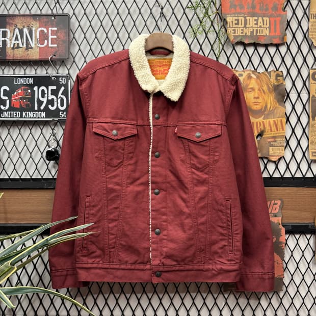 리바이스 타입 3 쉐르파 트러커 자켓 레드 L