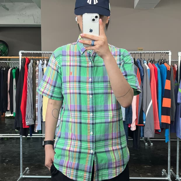 폴로 랄프로렌 체크 반팔 셔츠 
