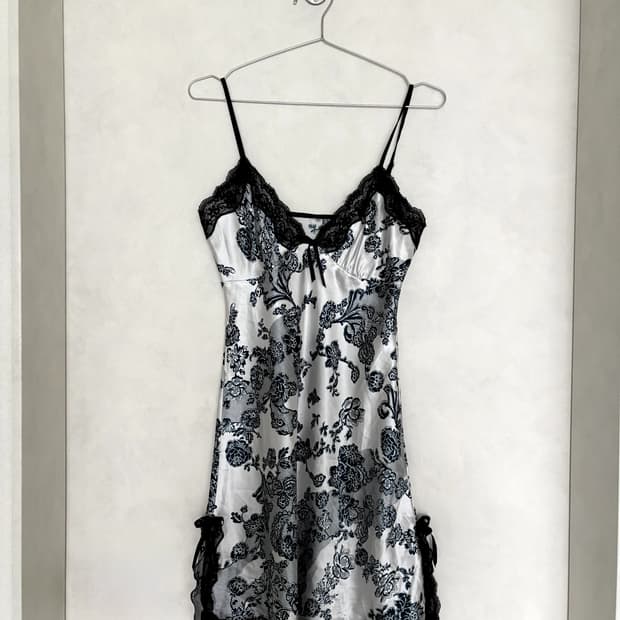 lace floral slip dress