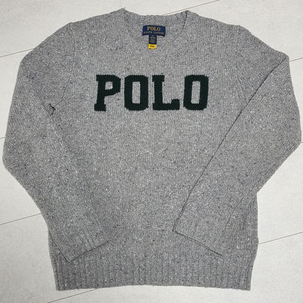 폴로 랄프로렌 니트 폴로로고 회색니트.새제품급 여성 44 아동 10-12