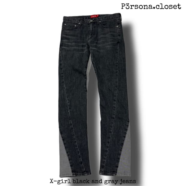 X-girl black and gray jeans 
