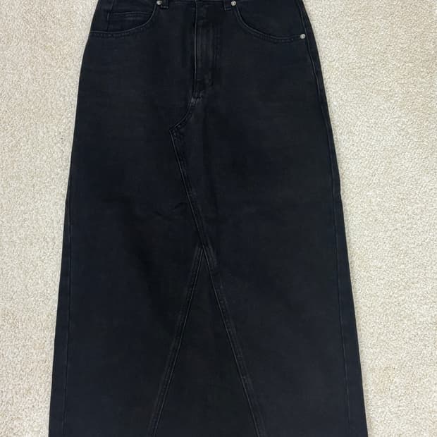 [구호플러스] 데님 롱 스커트 (블랙)