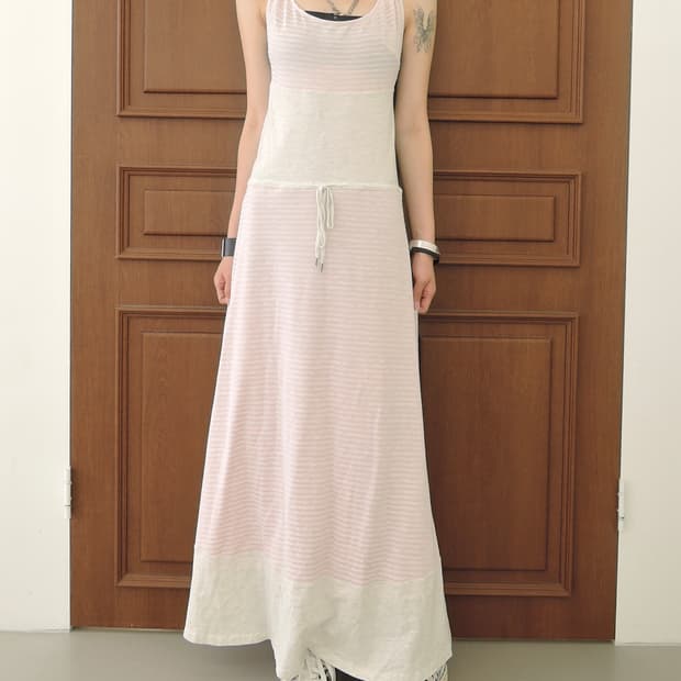DIESEL Lace-Up Back Pink Stripe Maxi Dre