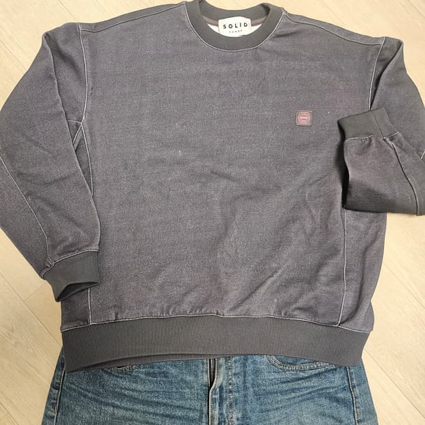 솔리드옴므 워싱 맨투맨 티셔츠 48(105)