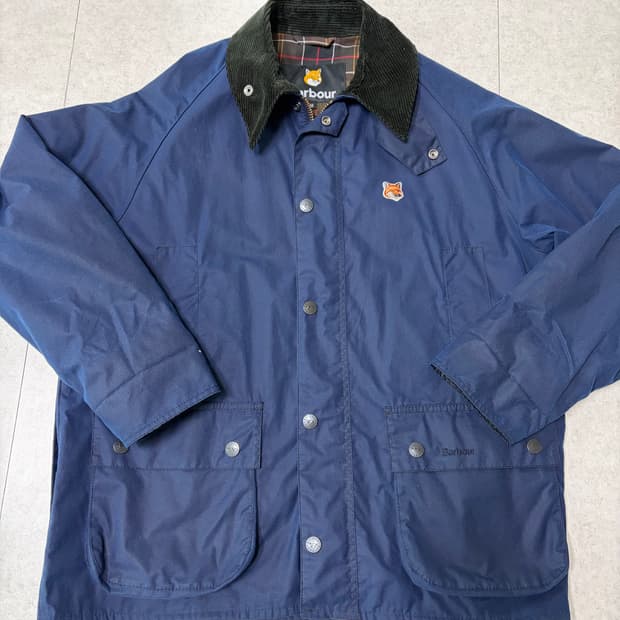 바버 메종키츠네 왁스자켓