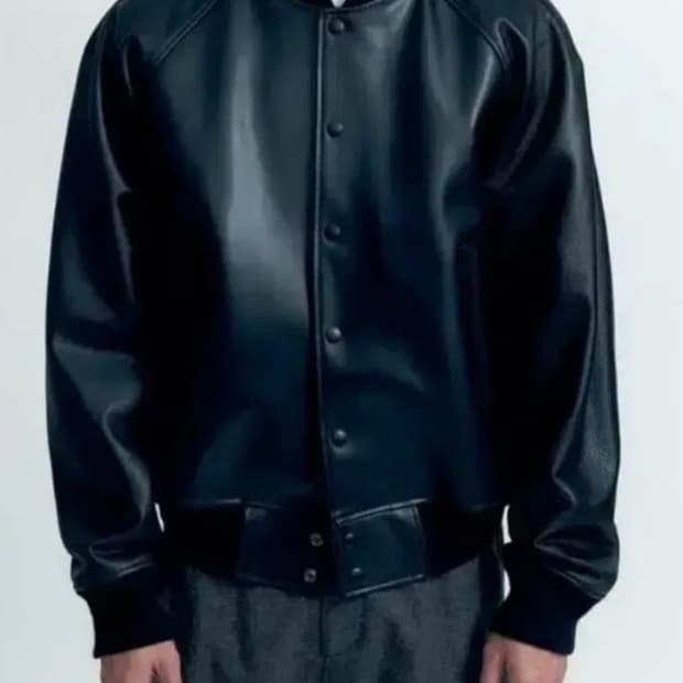 글린파크 레더 바시티 자켓 L