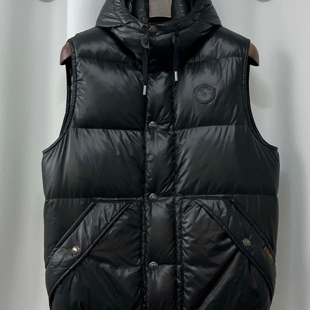 폴로 랄프로렌 블랙 쿠키와펜 립스탑 다운 베스트 자켓