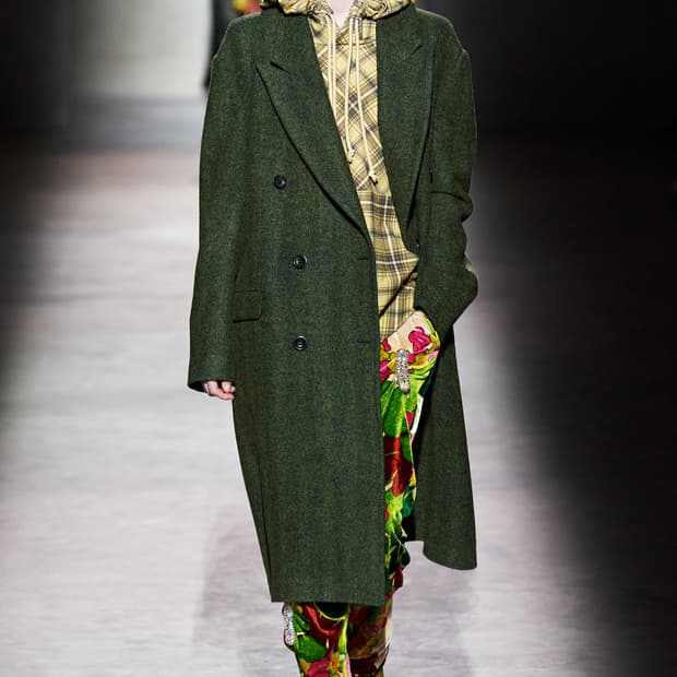 드리스 반 노튼 알파카 트위드 코트