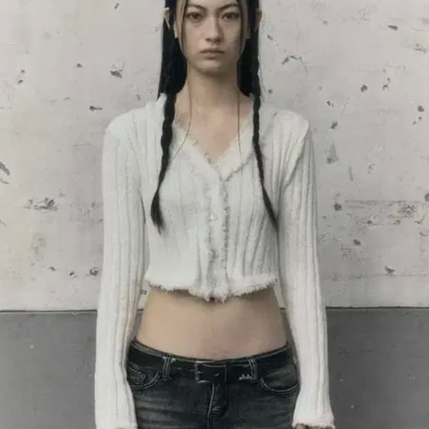 보헤미안서울 테슬 가디건 화이트 tassel cardigan