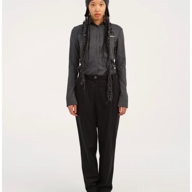 hyeinseo 슬림 울 셔츠 그레이