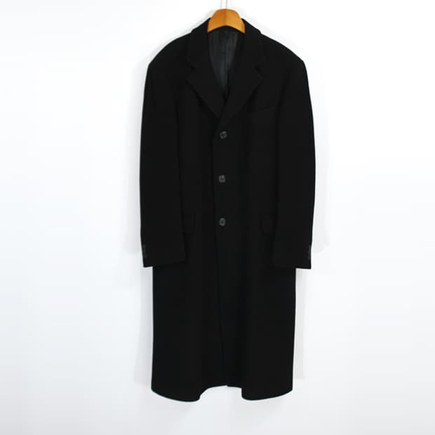 FENDI UOMO 버진울클래식블랙오버코트