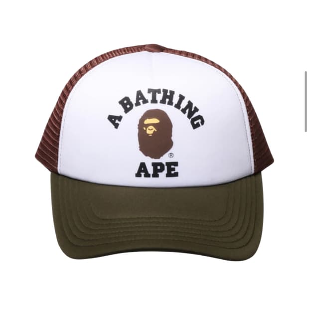 베이프 컬리지 메쉬캡 올리브 드랩
