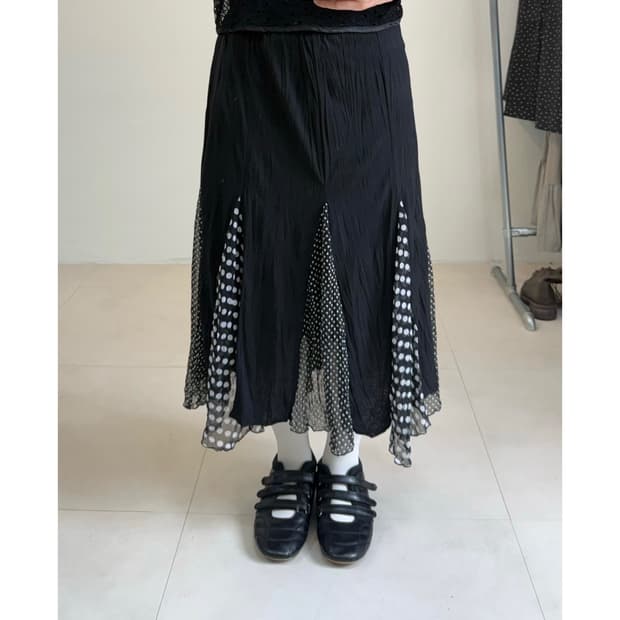 빈티지 도트 스커트