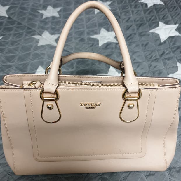 러브캣 도트백 라이트베이지