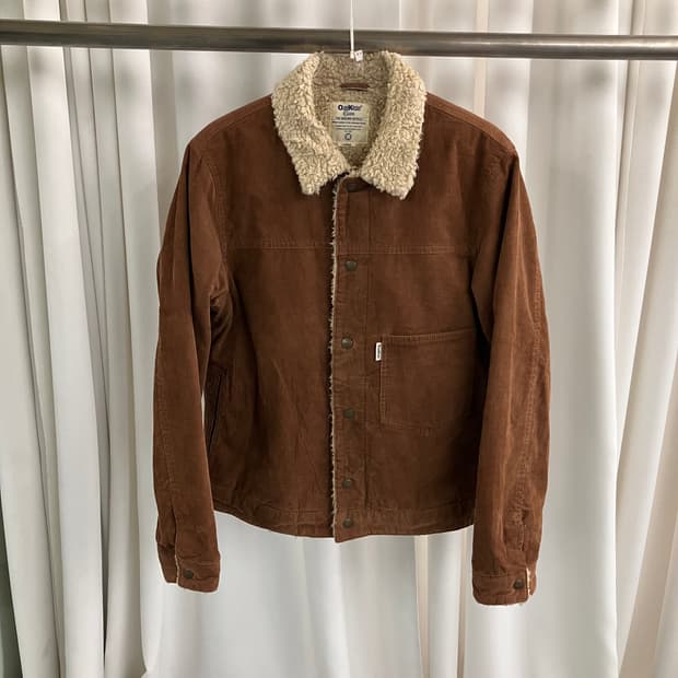 오시코시 브라운 코듀로이 퍼 자켓 L