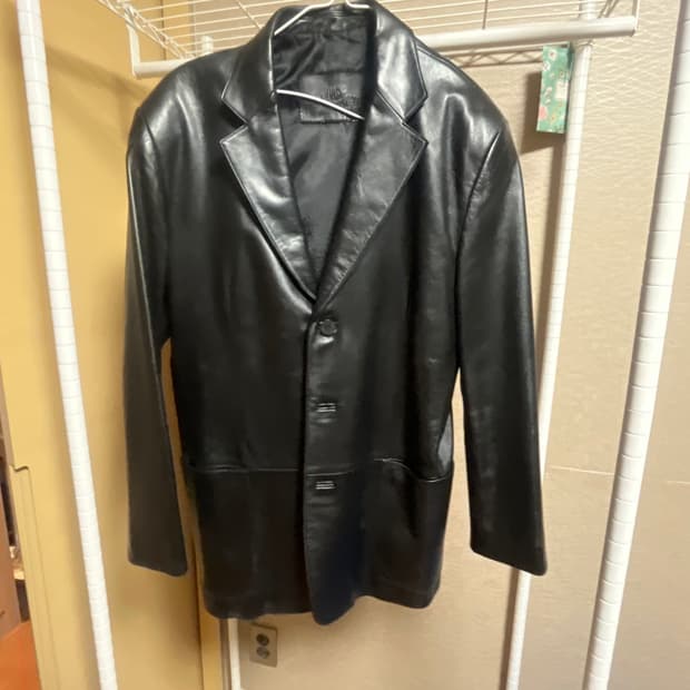 가죽 블레이저 자켓