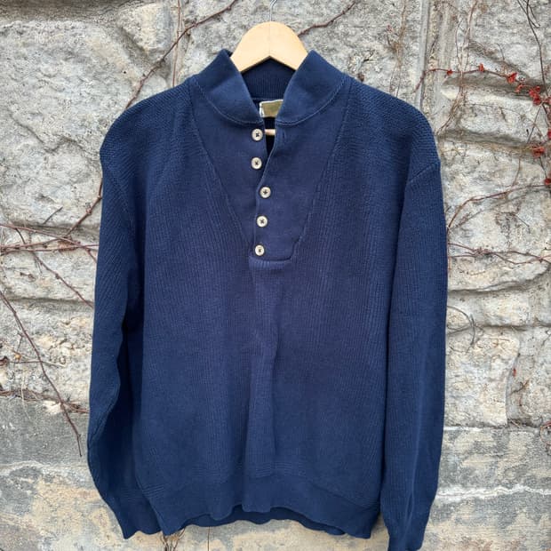90s 엘엘빈 usa 빈티지 5버튼 영국군 니트 네이비 L 