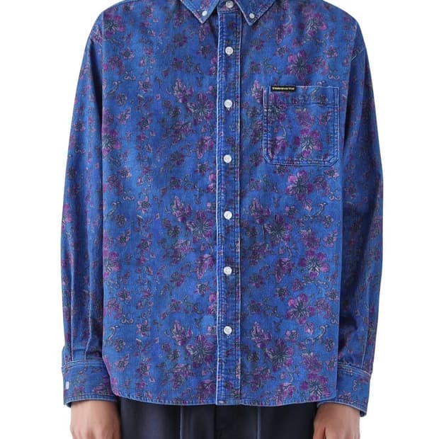 20FW 디스이즈네버댓 Floral Corduroy Shirt Blue