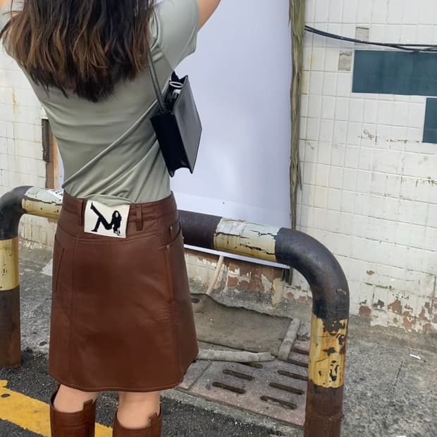 CalvinKlein 가죽스커트