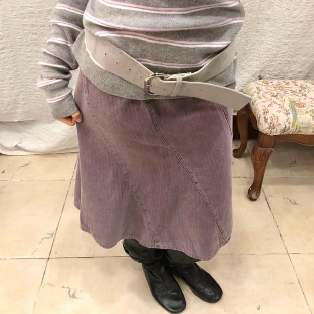 lavender wave midi skirt