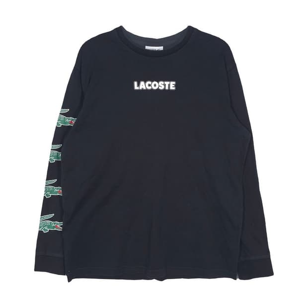 Lacoste 스포츠 사이드 로고 배색 긴팔티