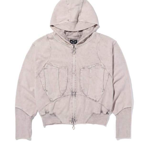 미스치프 빅포켓 후디 블리치드 핑크 그레이