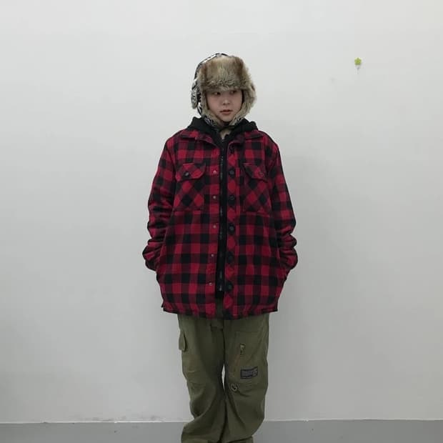 Boston Traders Red Check Quilted Jacket