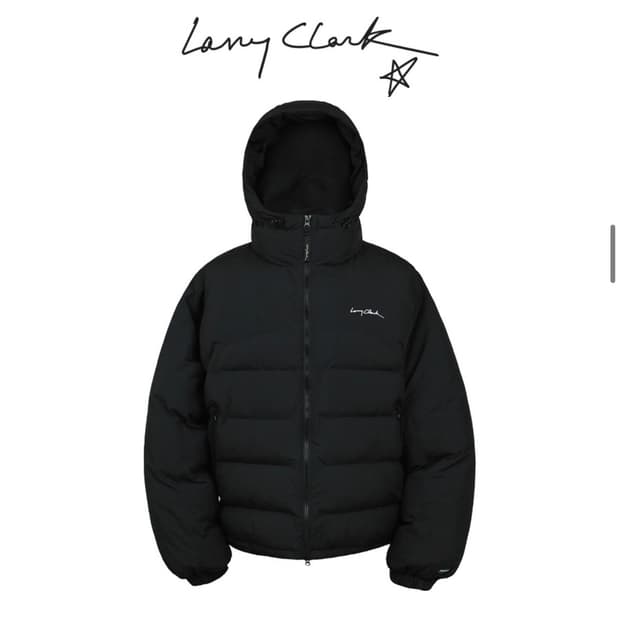 래리클락 패딩 L.C QUILTING HOODED ZIP UP BLACK