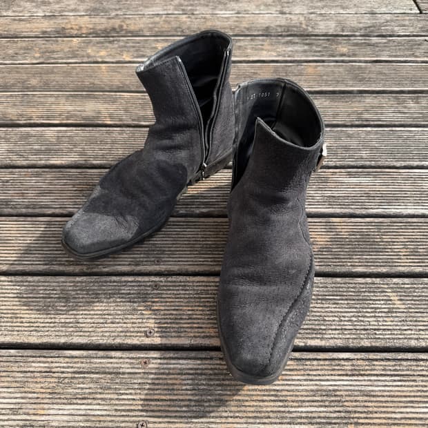 빈티지 프라다 스웨이드 버클 부츠