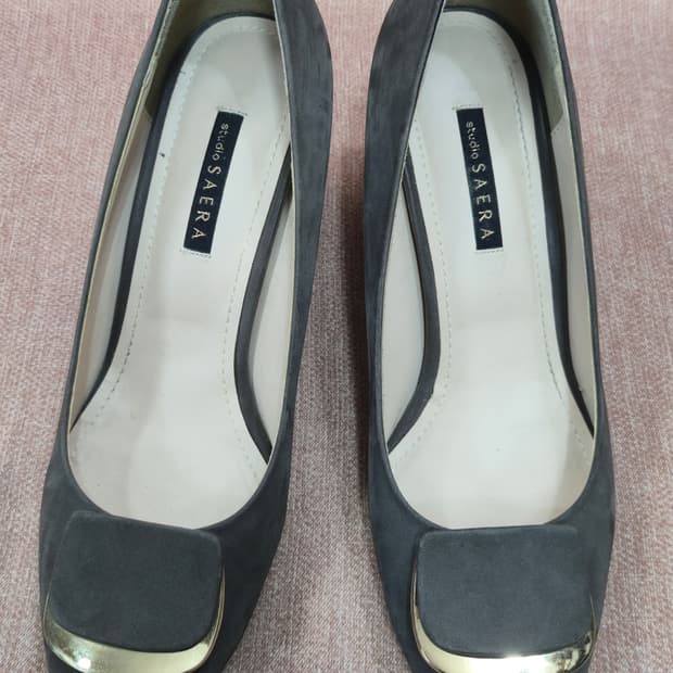 세라 245mm-  양가죽 스웨이드  굽6cm