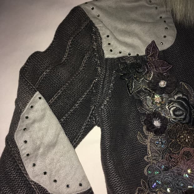 플라워 퍼 후드집업