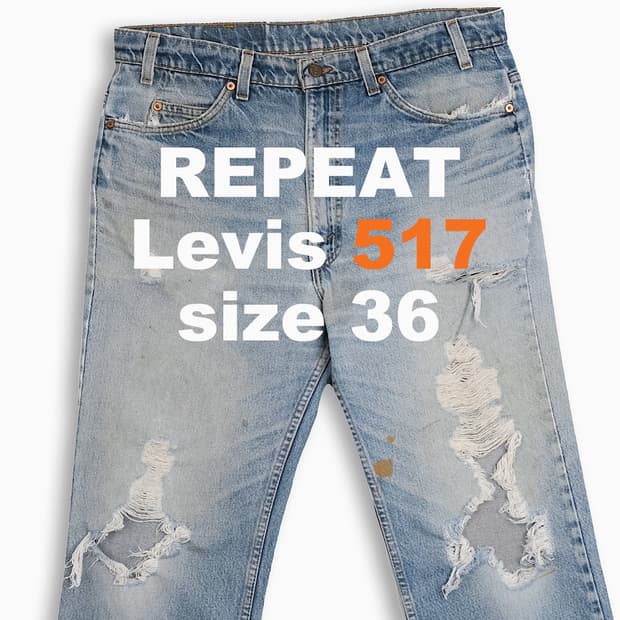 리바이스 517 오렌지탭 연청 90s USA 36인치 OR51738106