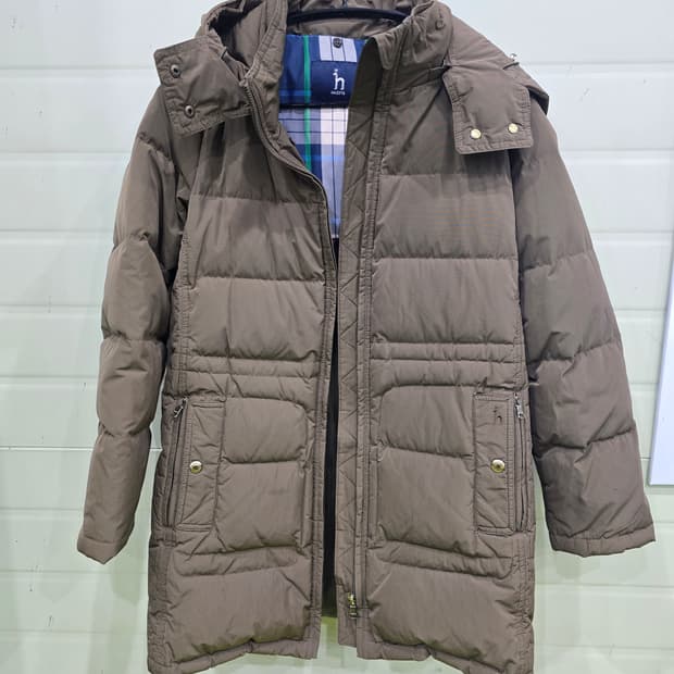 헤지스 브라운 롱패딩 점퍼